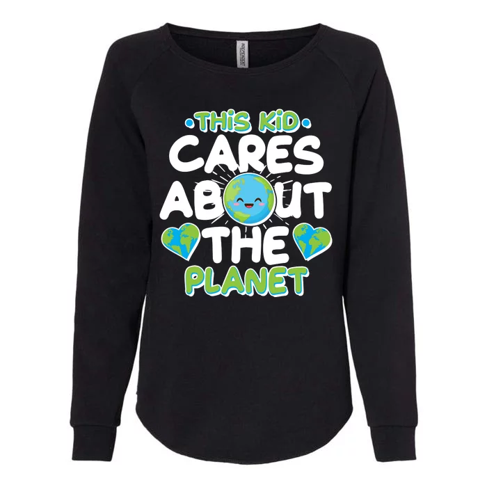 Cute This Kid Cares About The Planet Womens California Wash Sweatshirt