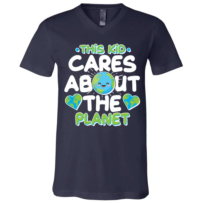 Cute This Kid Cares About The Planet V-Neck T-Shirt