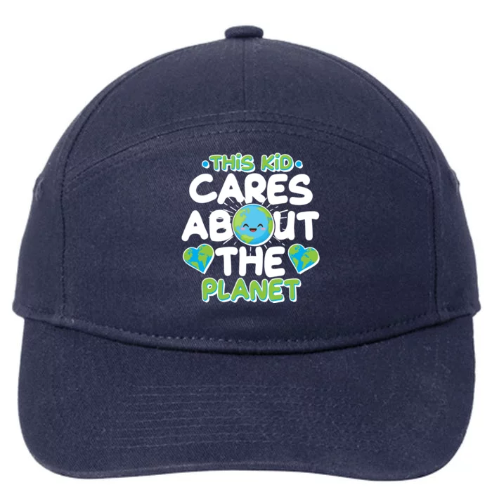 Cute This Kid Cares About The Planet 7-Panel Snapback Hat