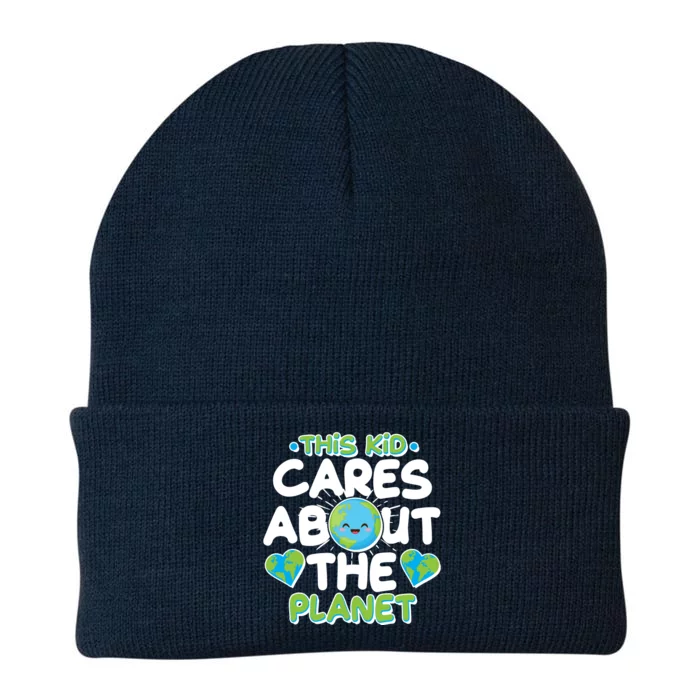 Cute This Kid Cares About The Planet Knit Cap Winter Beanie