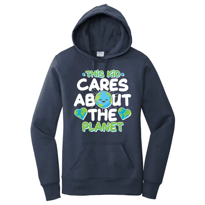 Cute This Kid Cares About The Planet Women's Pullover Hoodie