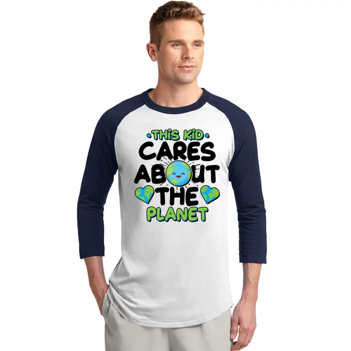 Cute This Kid Cares About The Planet Baseball Sleeve Shirt