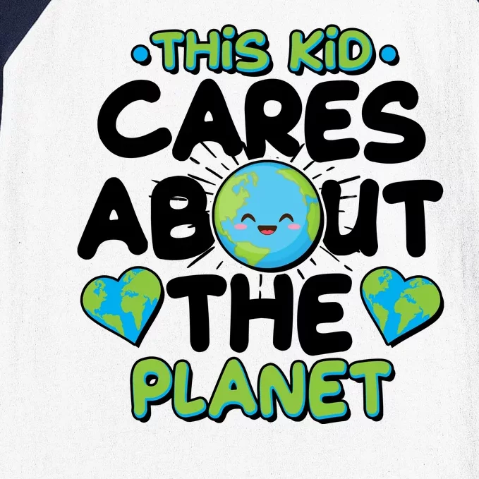 Cute This Kid Cares About The Planet Baseball Sleeve Shirt