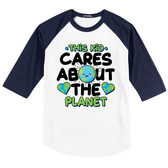 Cute This Kid Cares About The Planet Baseball Sleeve Shirt