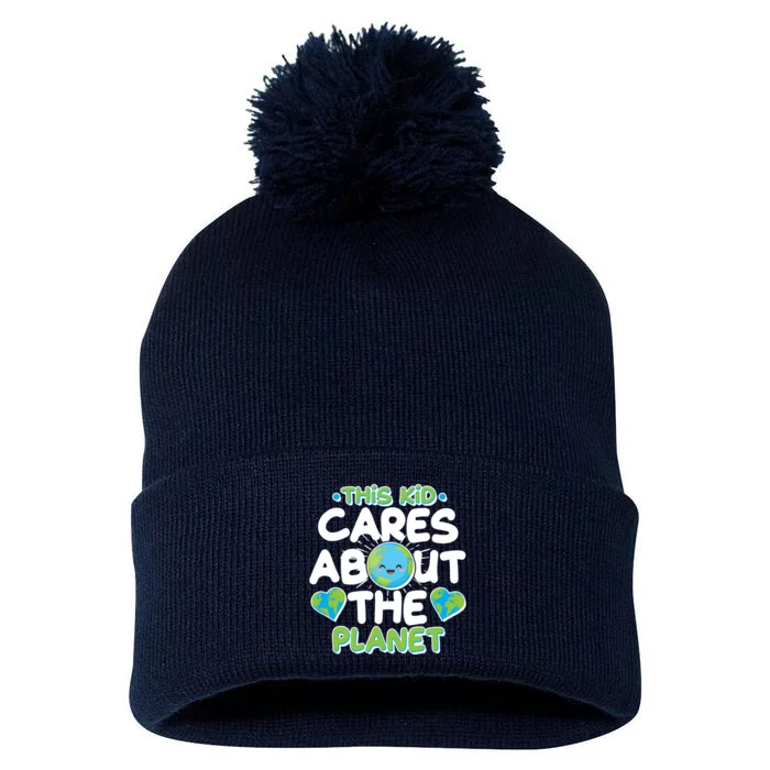 Cute This Kid Cares About The Planet Pom Pom 12in Knit Beanie