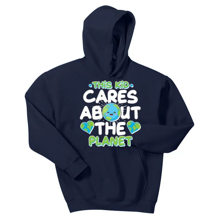 Cute This Kid Cares About The Planet Kids Hoodie