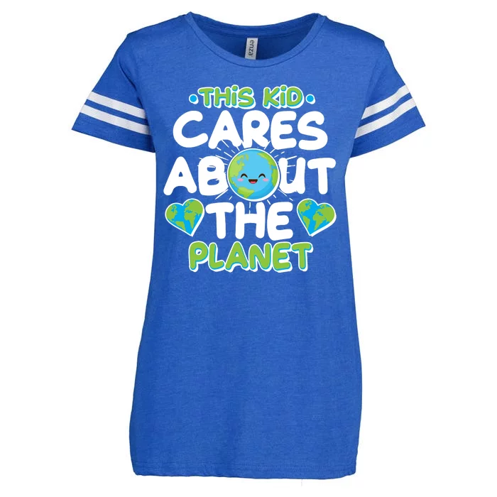 Cute This Kid Cares About The Planet Enza Ladies Jersey Football T-Shirt