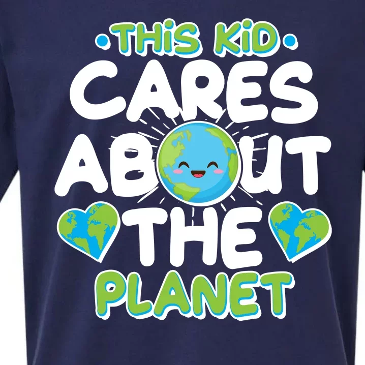 Cute This Kid Cares About The Planet Sueded Cloud Jersey T-Shirt