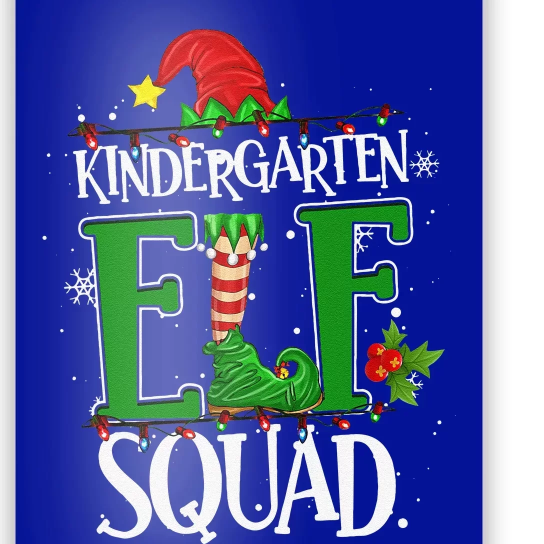 Christmas Teacher Kindergarten Elf Squad Xmas Lights Pajamas Poster