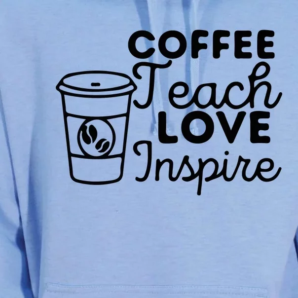 Coffee Teach Love Inspire Back To School Gift Unisex Surf Hoodie