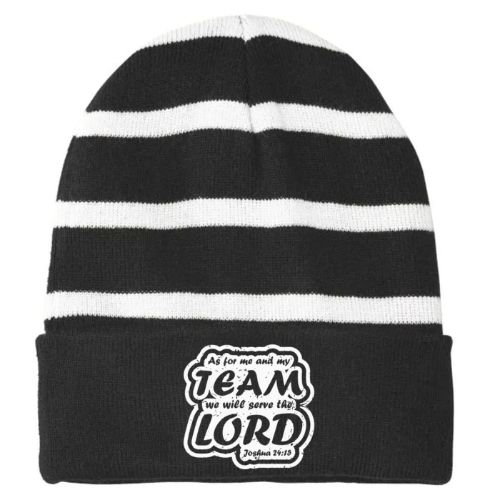 Christian Team Lord Bible Verse Quote Striped Beanie with Solid Band