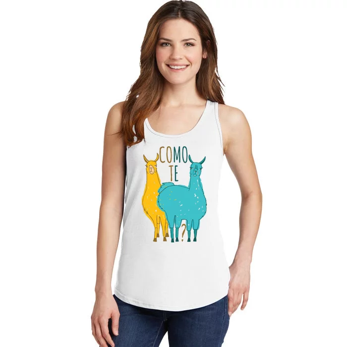 Como Te Llamas Funny Spanish Joke Llama Ladies Essential Tank