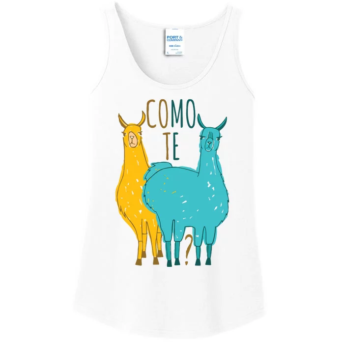 Como Te Llamas Funny Spanish Joke Llama Ladies Essential Tank