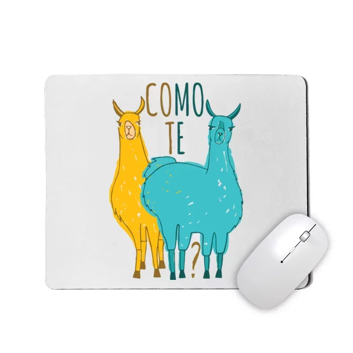 Como Te Llamas Funny Spanish Joke Llama Mousepad