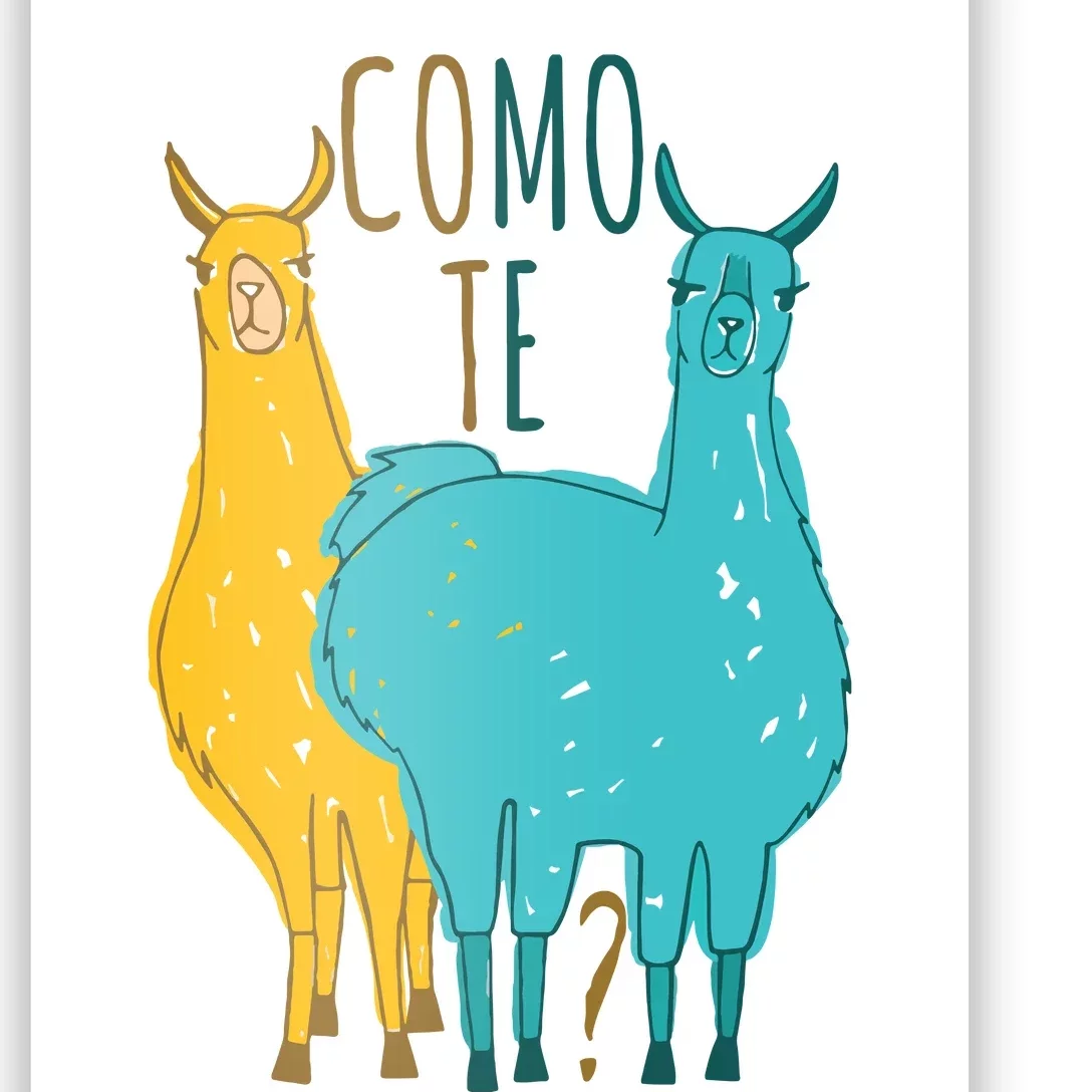 Como Te Llamas Funny Spanish Joke Llama Poster