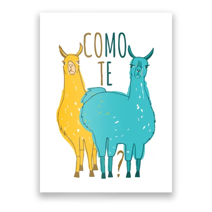 Como Te Llamas Funny Spanish Joke Llama Poster