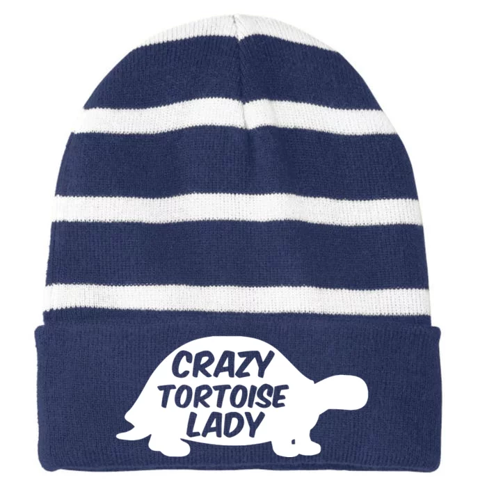 Crazy Tortoise Lady Striped Beanie with Solid Band