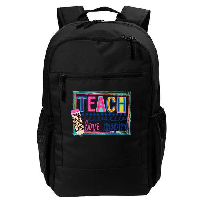 Cute Teach Love And Inspire Teacher Back To School Daily Commute Backpack