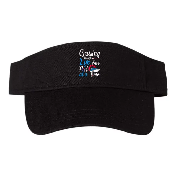 Cruising Through Life One Port At A Time Boating Cruise Trip Valucap Bio-Washed Visor