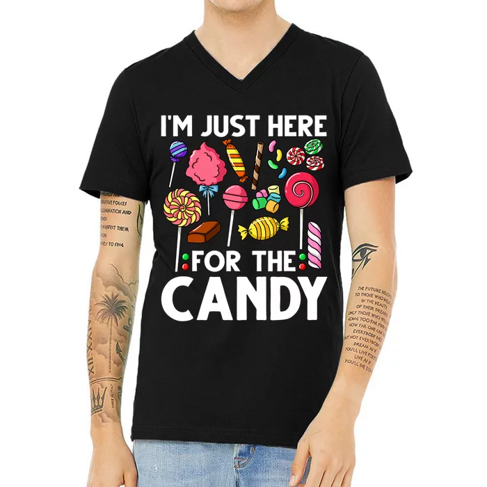 Candy Tester Lollipop Sweets Halloween V-Neck T-Shirt