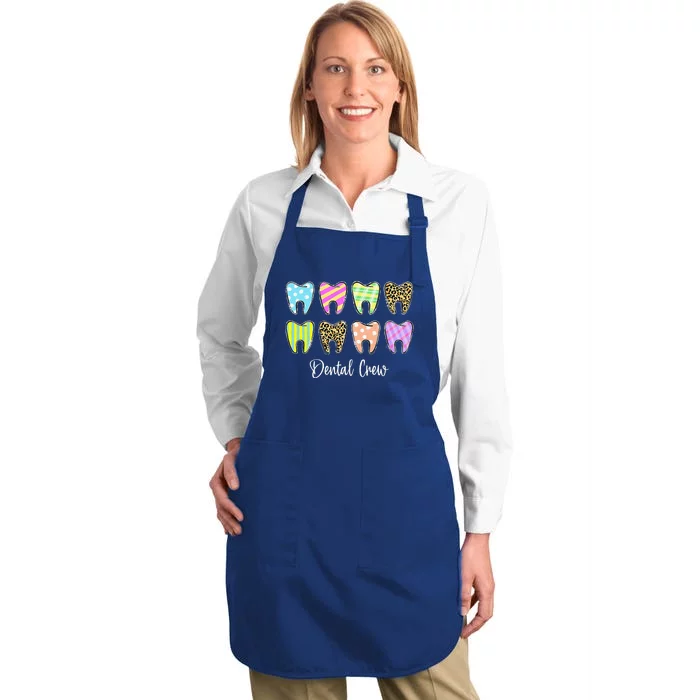 Cute Teeth Leopard Dental Crew Easter Day Christians Full-Length Apron With Pocket