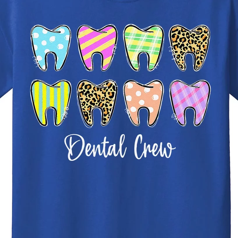 Cute Teeth Leopard Dental Crew Easter Day Christians Kids T-Shirt