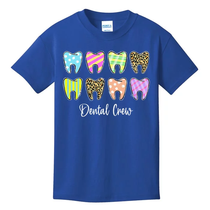 Cute Teeth Leopard Dental Crew Easter Day Christians Kids T-Shirt