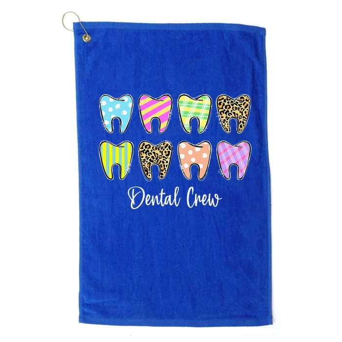 Cute Teeth Leopard Dental Crew Easter Day Christians Platinum Collection Golf Towel