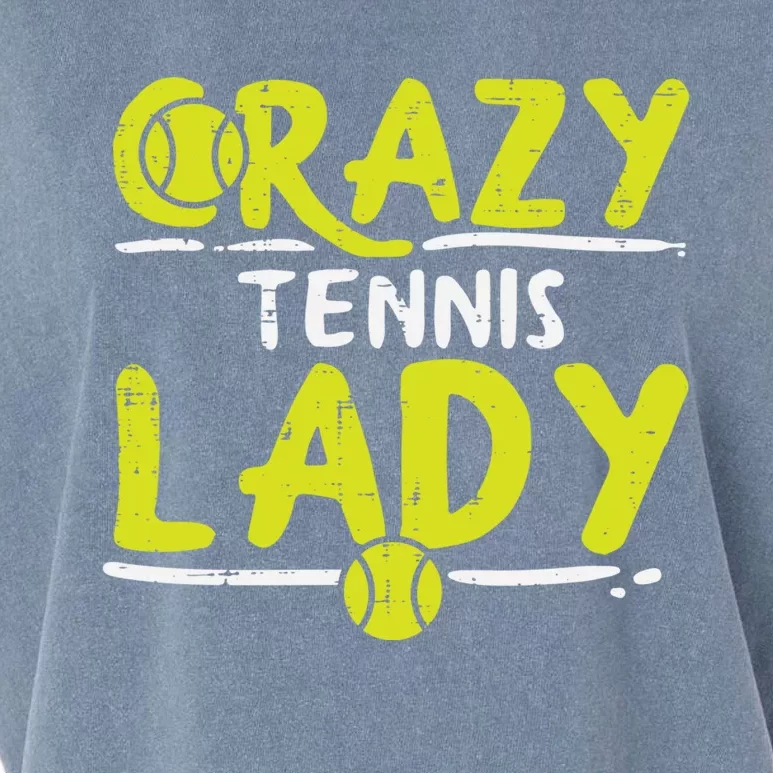 Crazy Tennis Lady Funny Sport Player Coach Gift Garment-Dyed Women's Muscle Tee