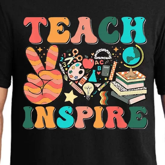 Cute Teach Love And Inspire Teacher Pajama Set