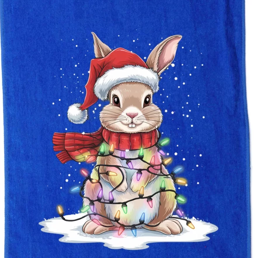 Christmas Tree Lights Rabbit Santa Hat Holiday Xmas Gift Platinum Collection Golf Towel