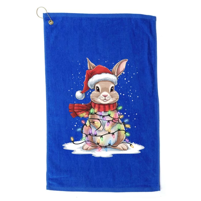 Christmas Tree Lights Rabbit Santa Hat Holiday Xmas Gift Platinum Collection Golf Towel