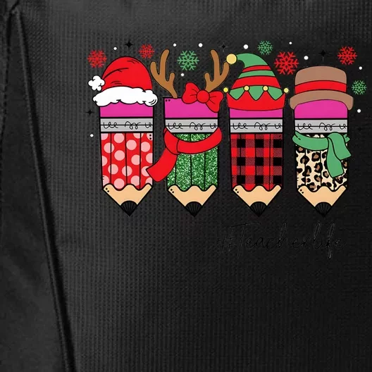 Cute Teacher Life Christmas Pencils City Backpack