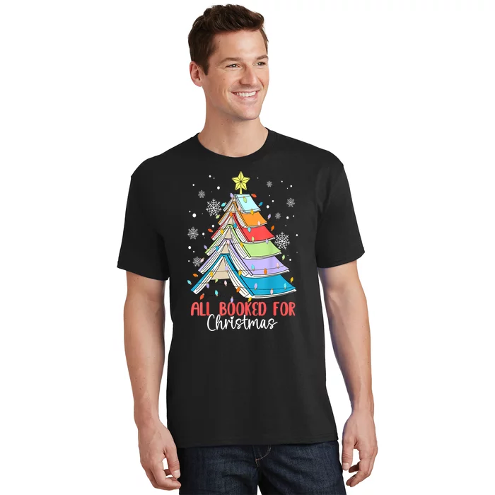 Christmas Tree Lights Apparel All Booked For Xmas Book Gift T-Shirt