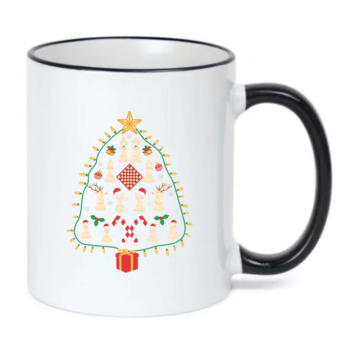 Christmas Chess Tree Light Santa Hat Funny Xmas Sport Holiday Black Color Changing Mug