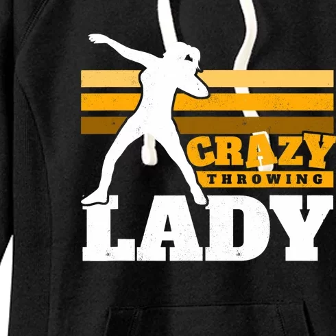 Crazy Throwing Lady Shot Putter Thrower Wo Shot Put Women's Fleece Hoodie