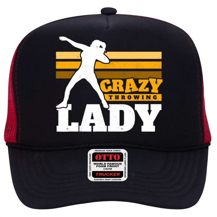 Crazy Throwing Lady Shot Putter Thrower Wo Shot Put High Crown Mesh Trucker Hat