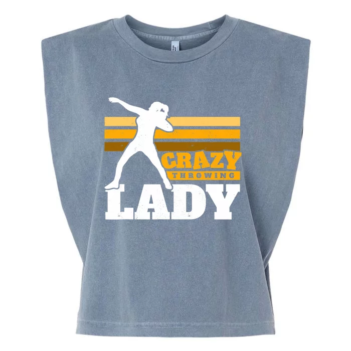 Crazy Throwing Lady Shot Putter Thrower Wo Shot Put Garment-Dyed Women's Muscle Tee