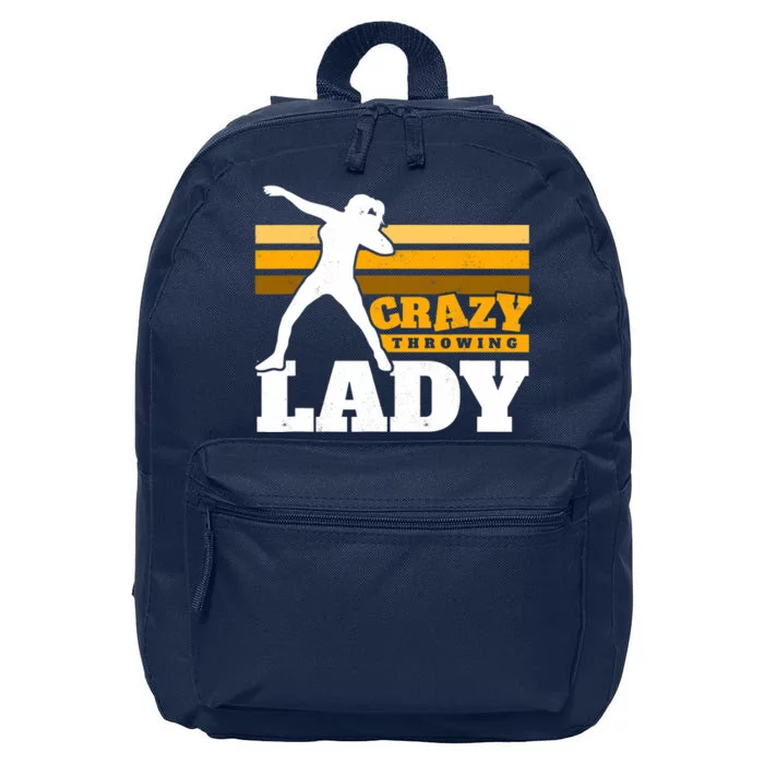 Crazy Throwing Lady Shot Putter Thrower Wo Shot Put 16 in Basic Backpack