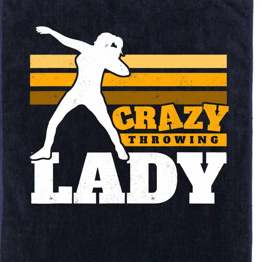 Crazy Throwing Lady Shot Putter Thrower Wo Shot Put Platinum Collection Golf Towel