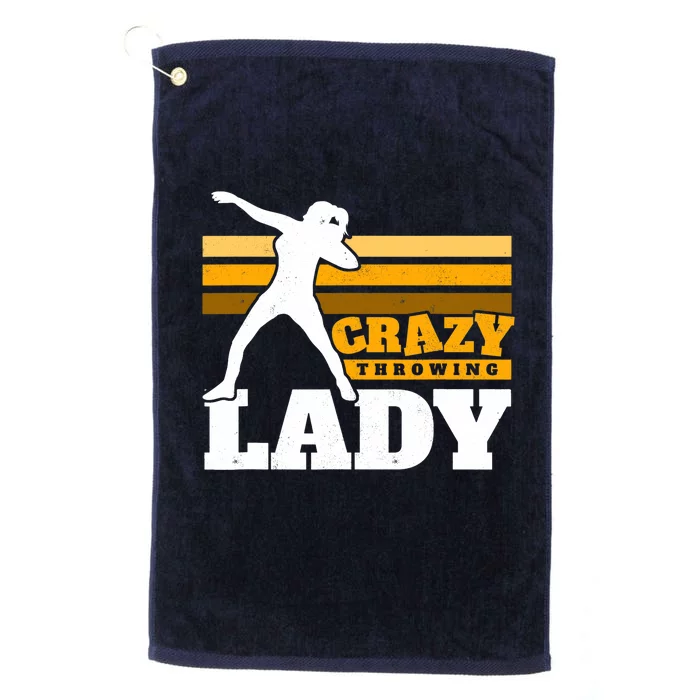 Crazy Throwing Lady Shot Putter Thrower Wo Shot Put Platinum Collection Golf Towel