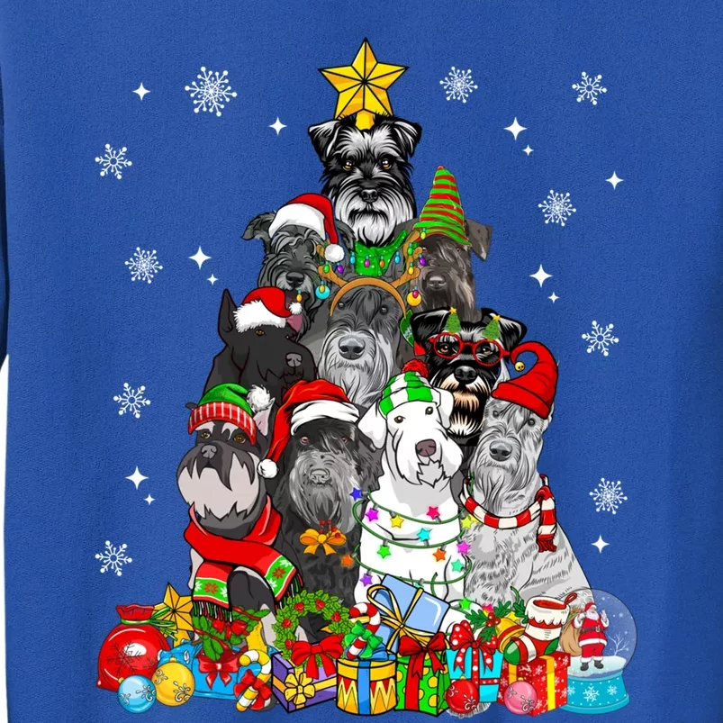 Christmas Tree Lights Schnauzer Dog Lover Xmas Pajama Great Gift Sweatshirt