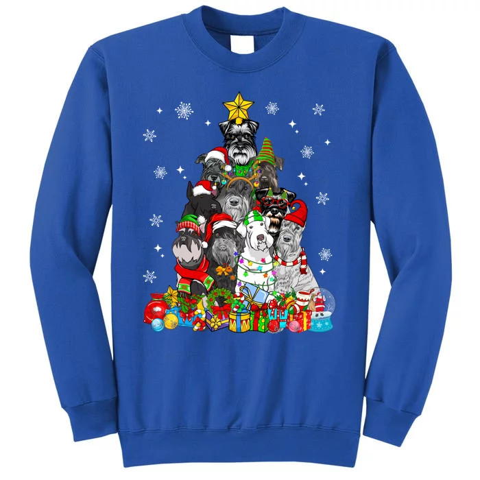 Christmas Tree Lights Schnauzer Dog Lover Xmas Pajama Great Gift Sweatshirt