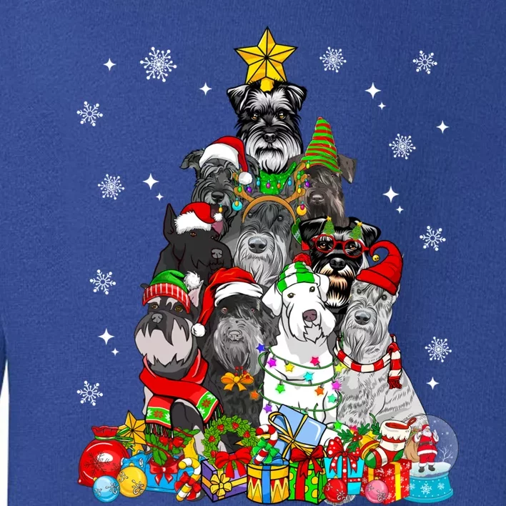 Christmas Tree Lights Schnauzer Dog Lover Xmas Pajama Great Gift Toddler Sweatshirt