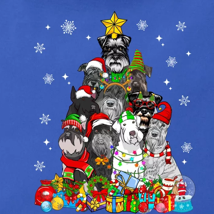 Christmas Tree Lights Schnauzer Dog Lover Xmas Pajama Great Gift Zip Tote Bag