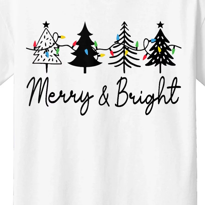 Christmas Trees Light Merry And Bright Tank Top Kids T-Shirt