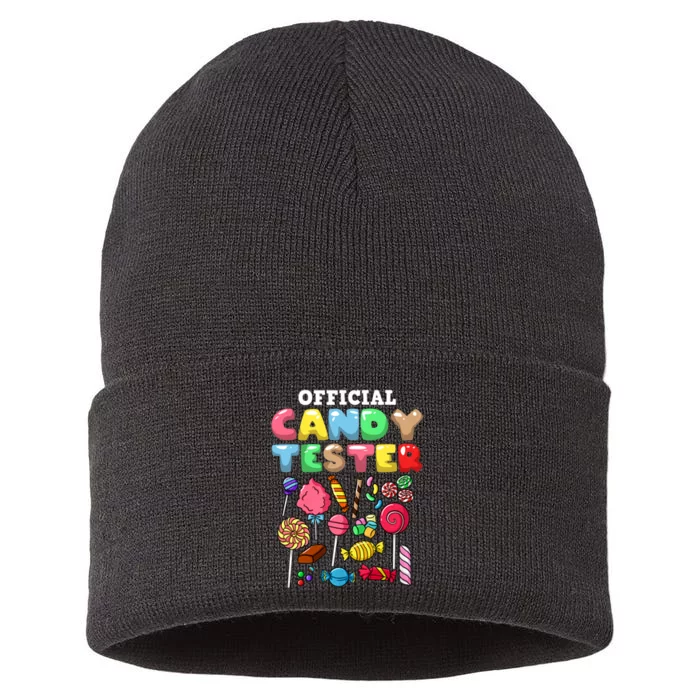 Candy Tester Lollipop Sweets Halloween Sustainable Knit Beanie