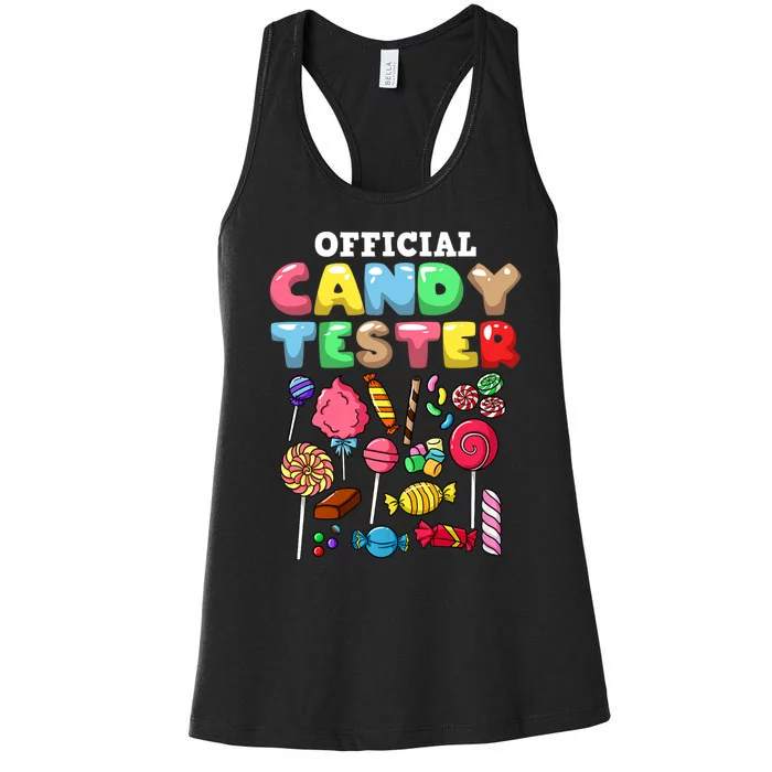 Candy Tester Lollipop Sweets Halloween Women's Racerback Tank