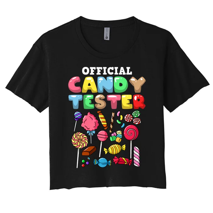 Candy Tester Lollipop Sweets Halloween Women's Crop Top Tee