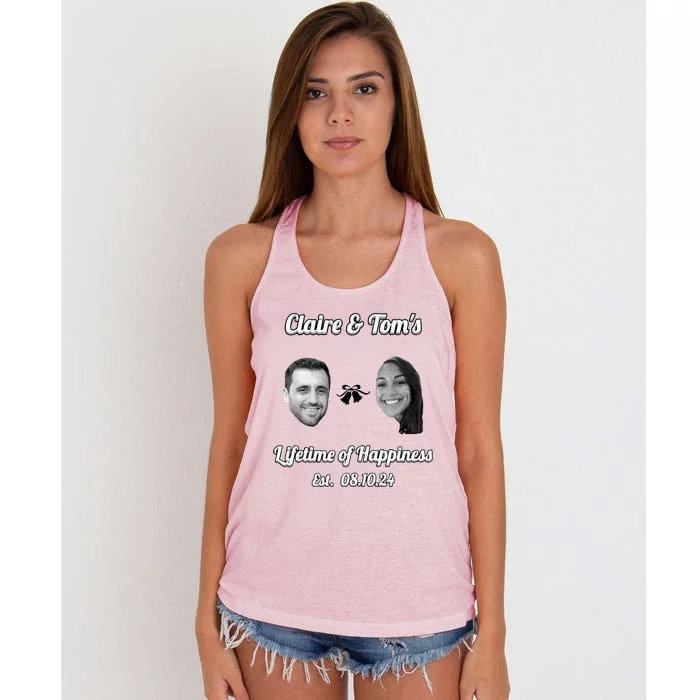 Claire & TomS Lifetime Of Happiness Women's Knotted Racerback Tank